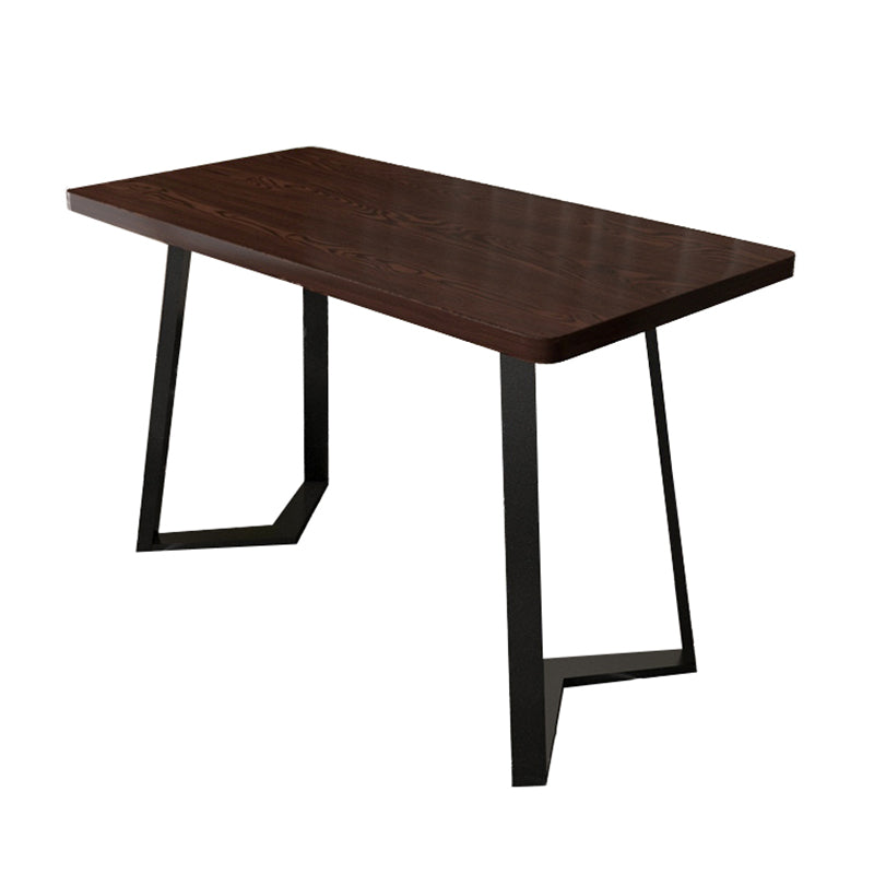 Industrial Wooden Dinner Room Kitchen Table Brown Table with Black Frame for Dining Room
