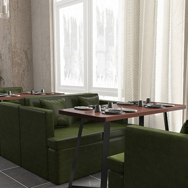 Industrial Wooden Dinner Room Kitchen Table Brown Table with Black Frame for Dining Room