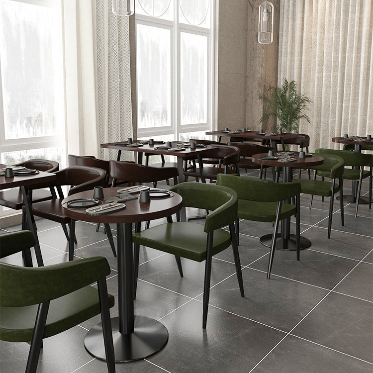 Industrial Wooden Dinner Room Kitchen Table Brown Table with Black Frame for Dining Room