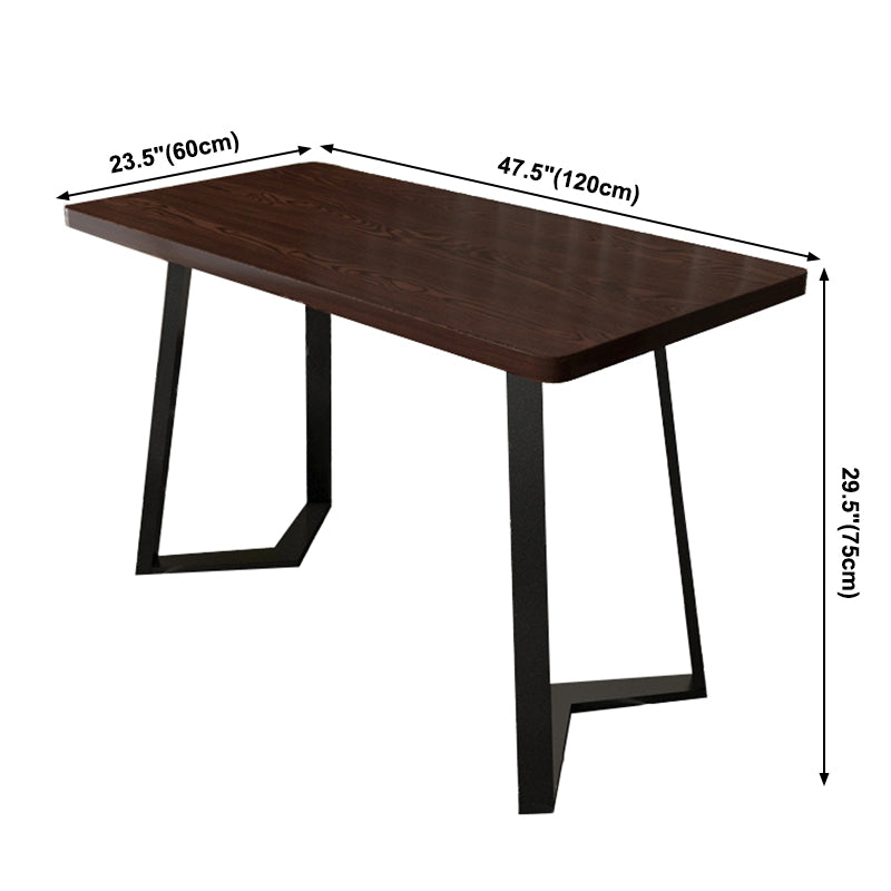 Industrial Wooden Dinner Room Kitchen Table Brown Table with Black Frame for Dining Room