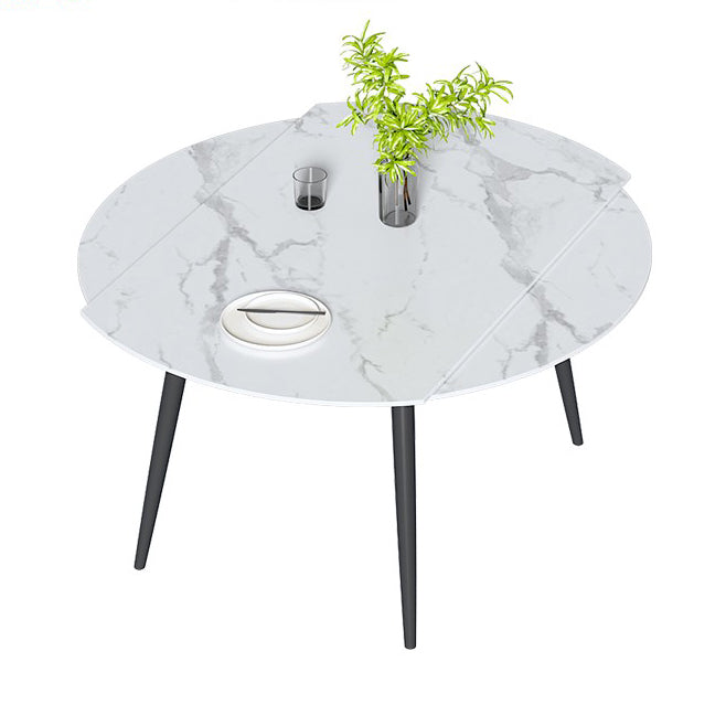 Table ronde supérieure en pierre péout pour le restaurant Table à manger moderne avec 4 jambes