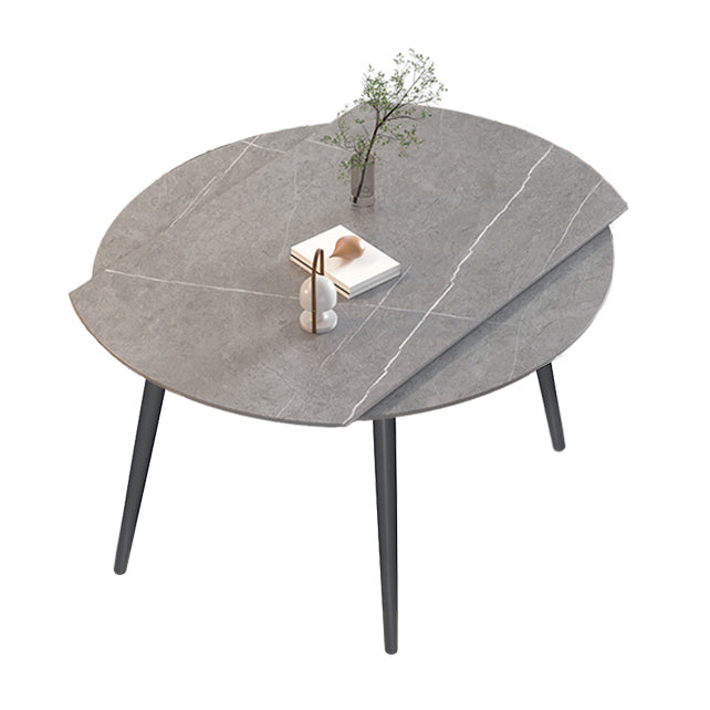 Table ronde supérieure en pierre péout pour le restaurant Table à manger moderne avec 4 jambes