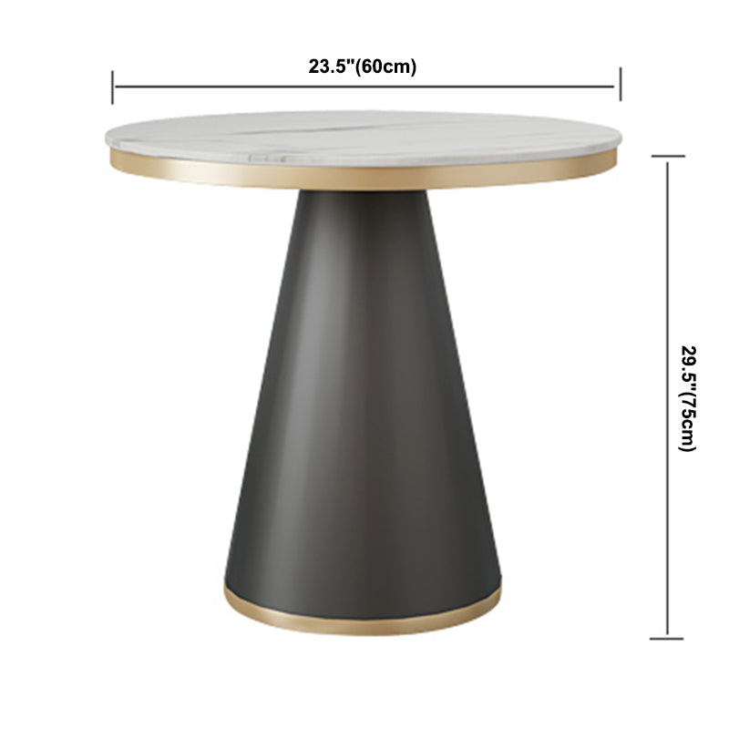Traditional Luxury Style Dining Table White Sintered Stone Table with Black Frame