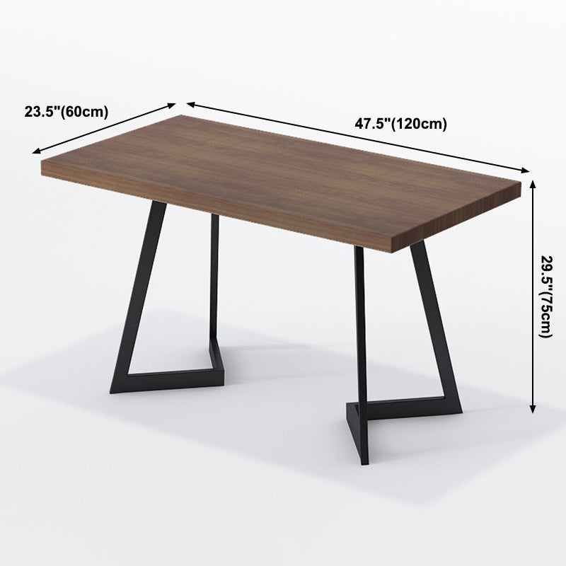 Industrial Solid Wood Dinner Room Kitchen Table Brown Table with Black Frame