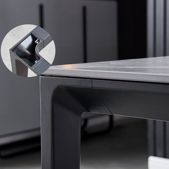 Style industriel Table à manger en pierre enthousiaste Aviation Aluminium Base Rectangle Table pour la maison