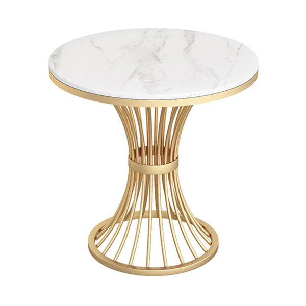 Table à manger de luxe traditionnelle table de pierre fritrée avec base en métal pour salle à manger