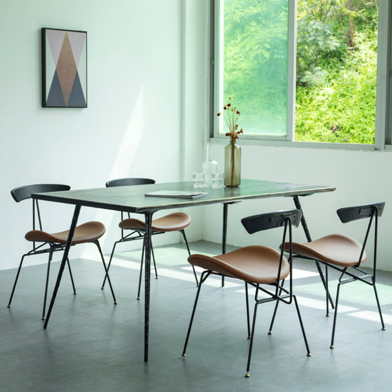 4-foot Oak Solid Wood Industrial Rectangle Dining Table for Dining Room