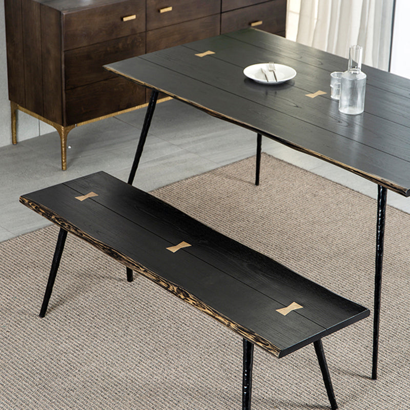 4-foot Oak Solid Wood Industrial Rectangle Dining Table for Dining Room