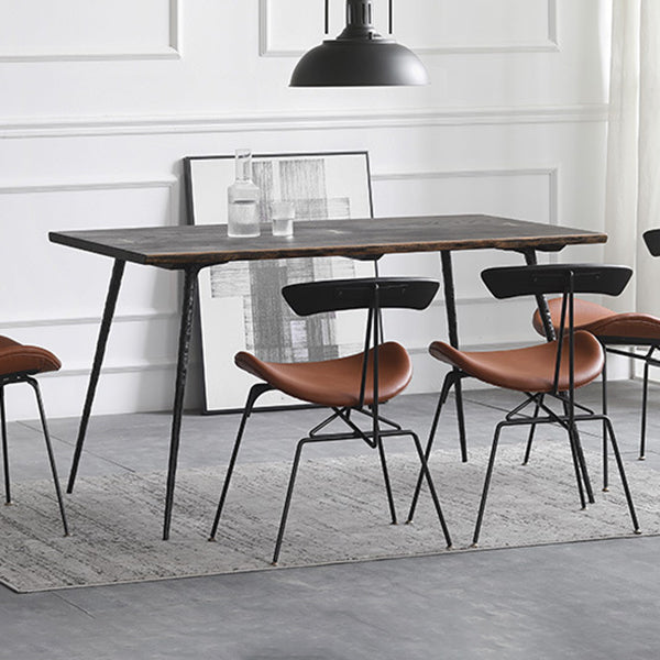 4-foot Oak Solid Wood Industrial Rectangle Dining Table for Dining Room