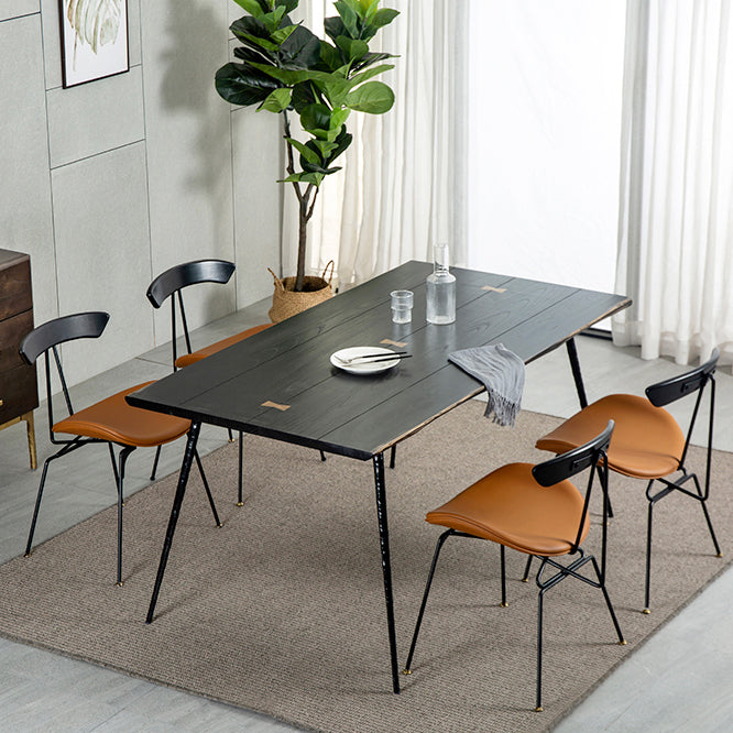 4-foot Oak Solid Wood Industrial Rectangle Dining Table for Dining Room