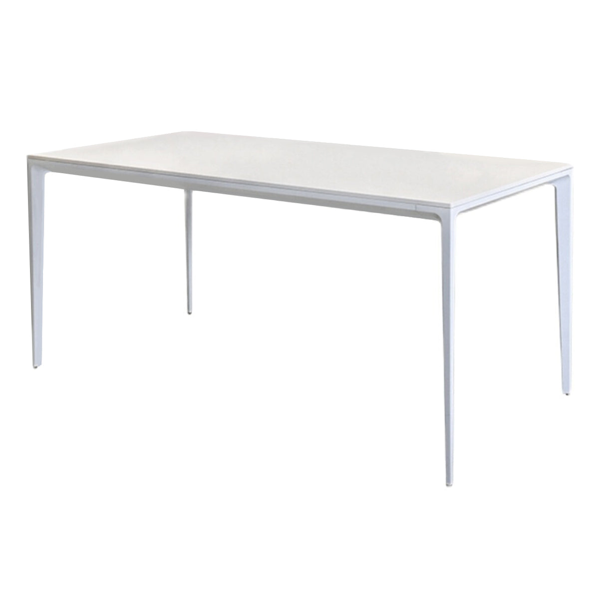 Mesa de forma de comedor de piedra sinterizada de estilo industrial con base de 4 patas