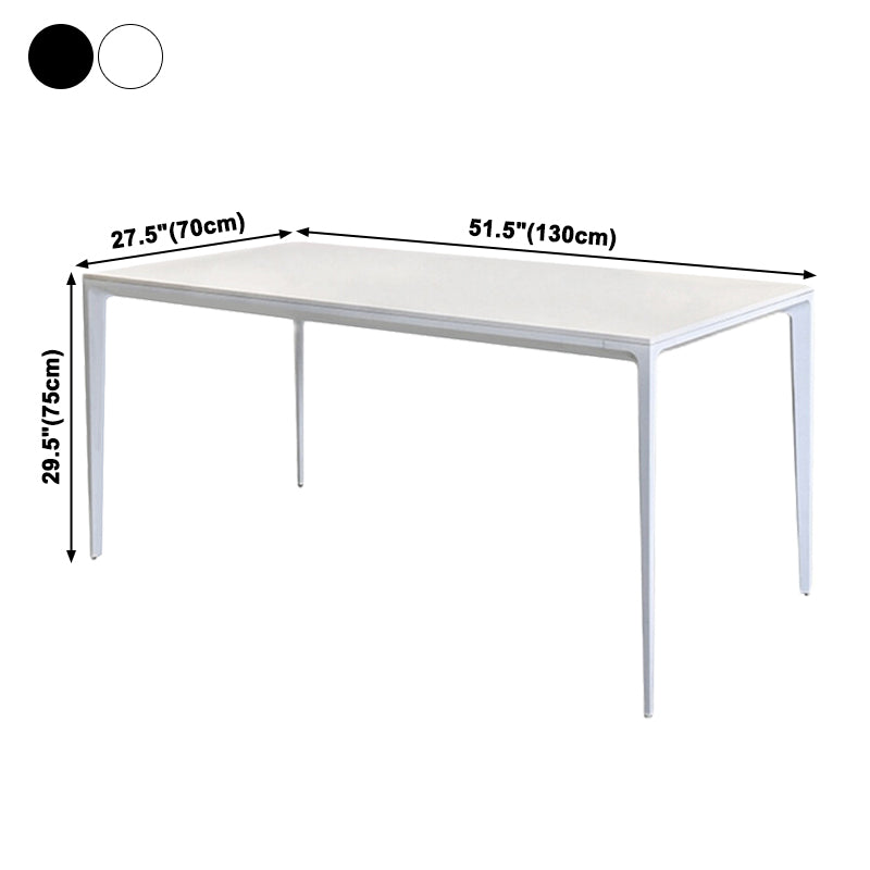 Mesa de forma de comedor de piedra sinterizada de estilo industrial con base de 4 patas