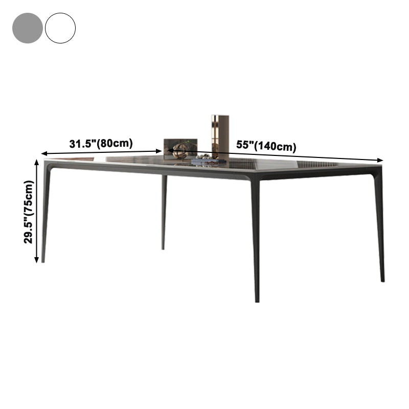 Table de salle à manger en pierre agglomérée à la maison de style industriel table de rectangle de base de 4 jambes