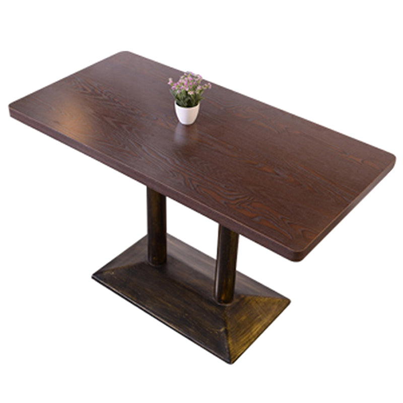 Industrial Wooden Dinner Room Kitchen Table Brown Table with Metal Base for Dining Room