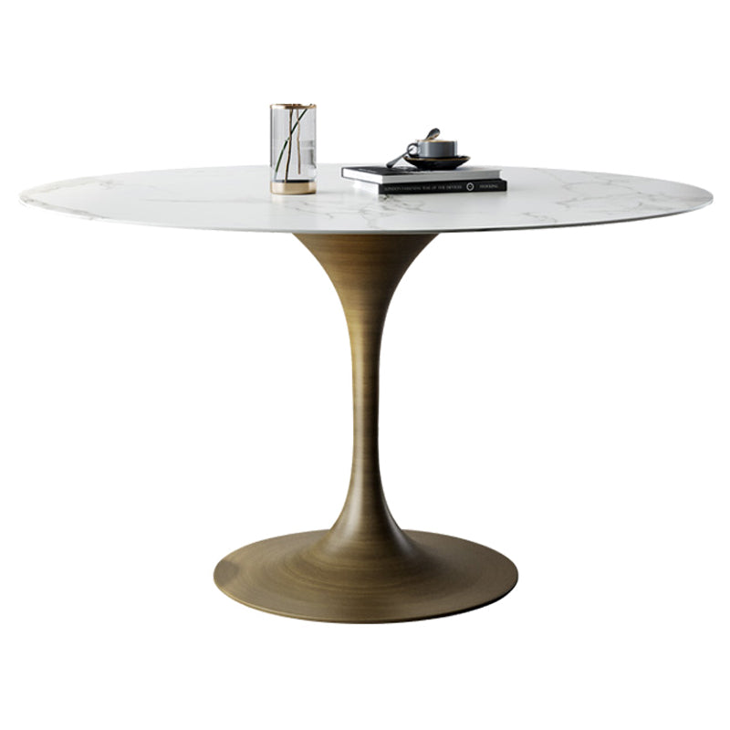 Traditionele luxe tulpenbasismeubels rond steen eettafel voor thuis