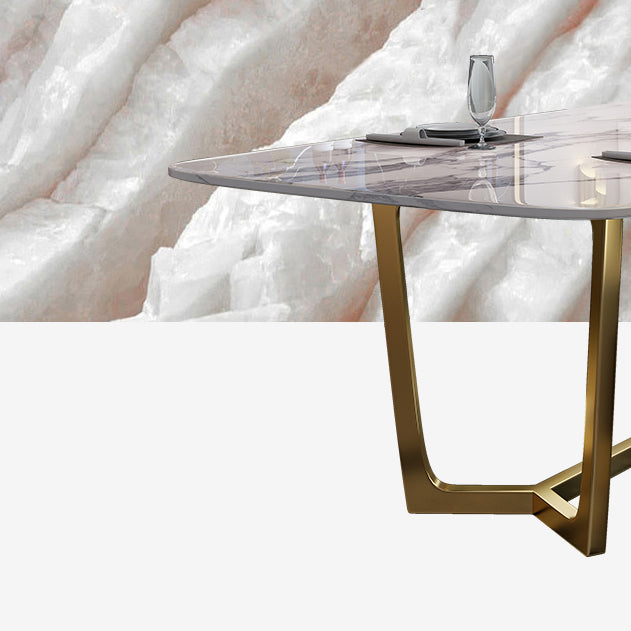 Marmor weißer Ton Esstisch Glamstil Basistisch für Esszimmer