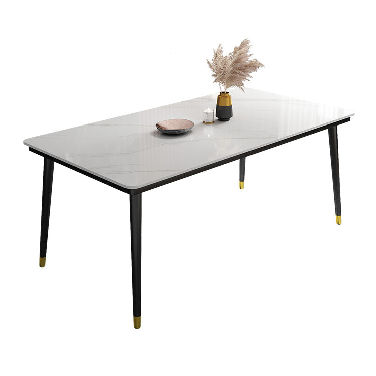 Table à manger de cuisine frittée industrielle Table à manger standard rectangulaire avec base à 4 pieds