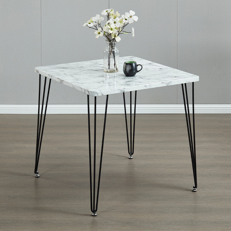 Square Sintered Stone Three-Color Dining Table Industrial 4 Legs Table for Dining Room