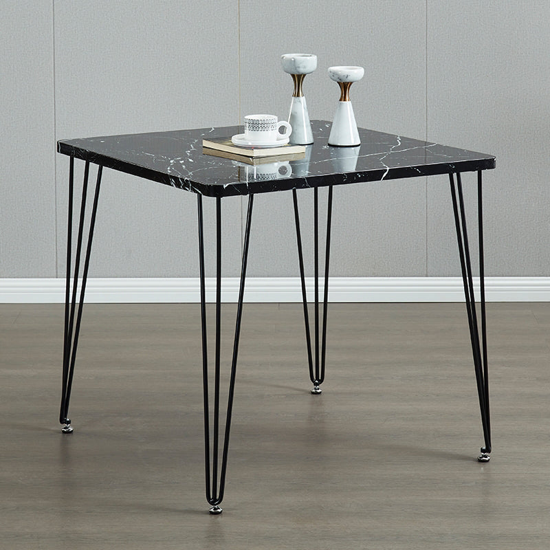 Square Sintered Stone Three-Color Dining Table Industrial 4 Legs Table for Dining Room