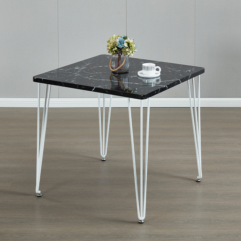Square Sintered Stone Three-Color Dining Table Industrial 4 Legs Table for Dining Room