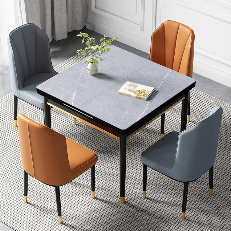 Industrial Style Stone 31.5''Dining Table Square 4 Legs Table for Dining Room