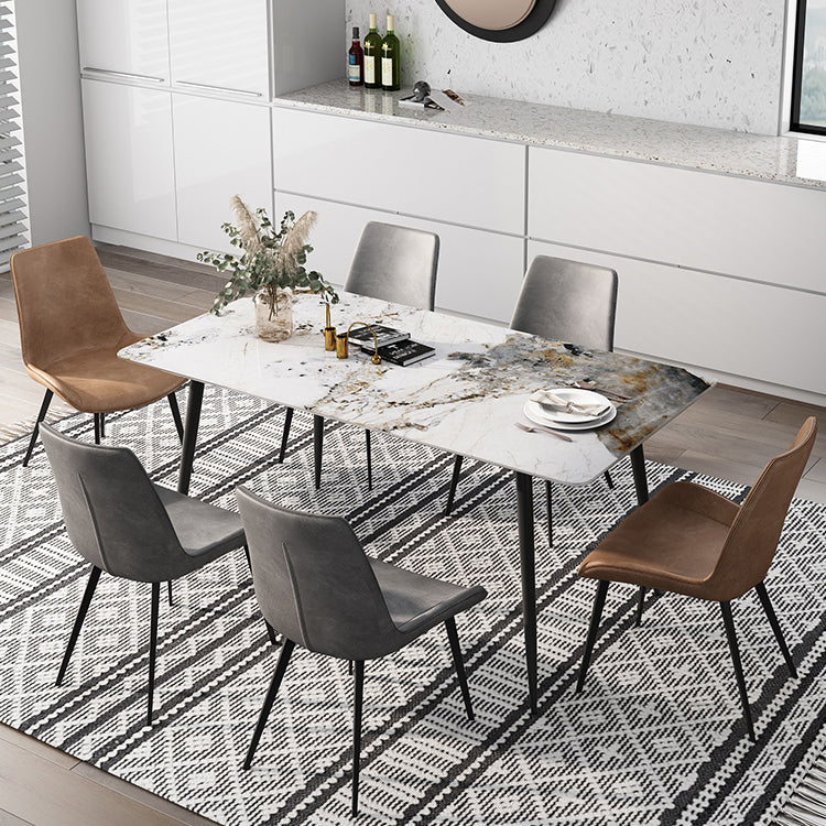 Industrial Style Rectangle Dining Site Table Stone Dining Room Home Furniture