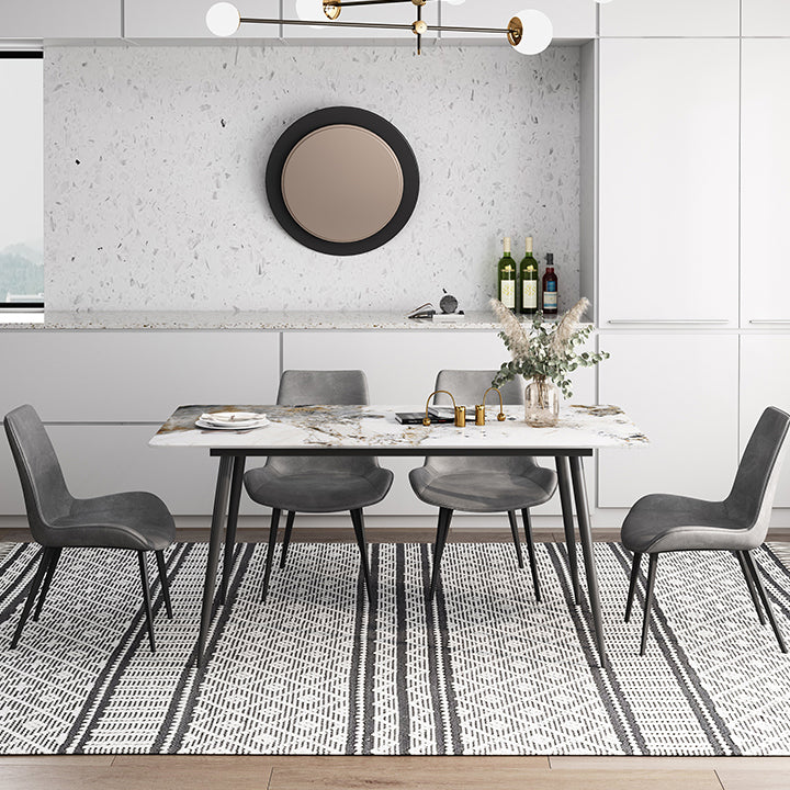 Industrial Style Rectangle Dining Site Table Stone Dining Room Home Furniture