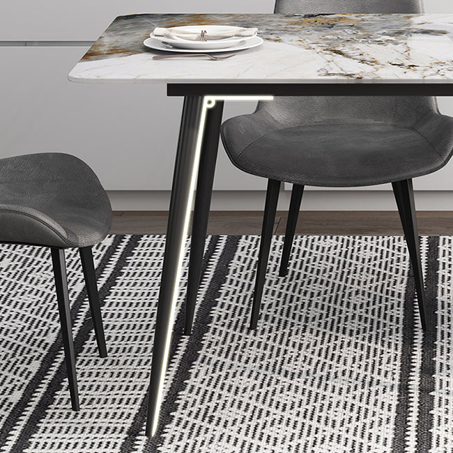 Industrial Style Rectangle Dining Site Table Stone Dining Room Home Furniture