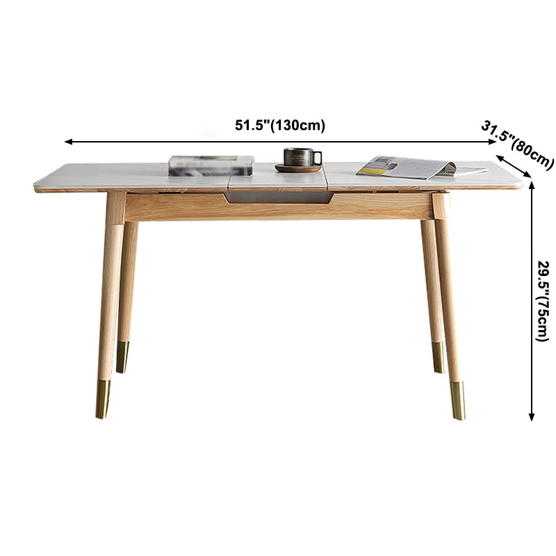 Stone 4-foot Dinette Table Traditional Luxury Extendable Dining Table for Home