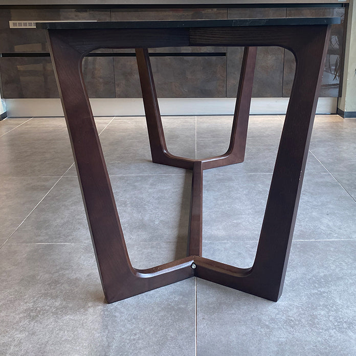 Mesa de comedor estándar rectangular de piedra sinterizada blanca industrial para cocina