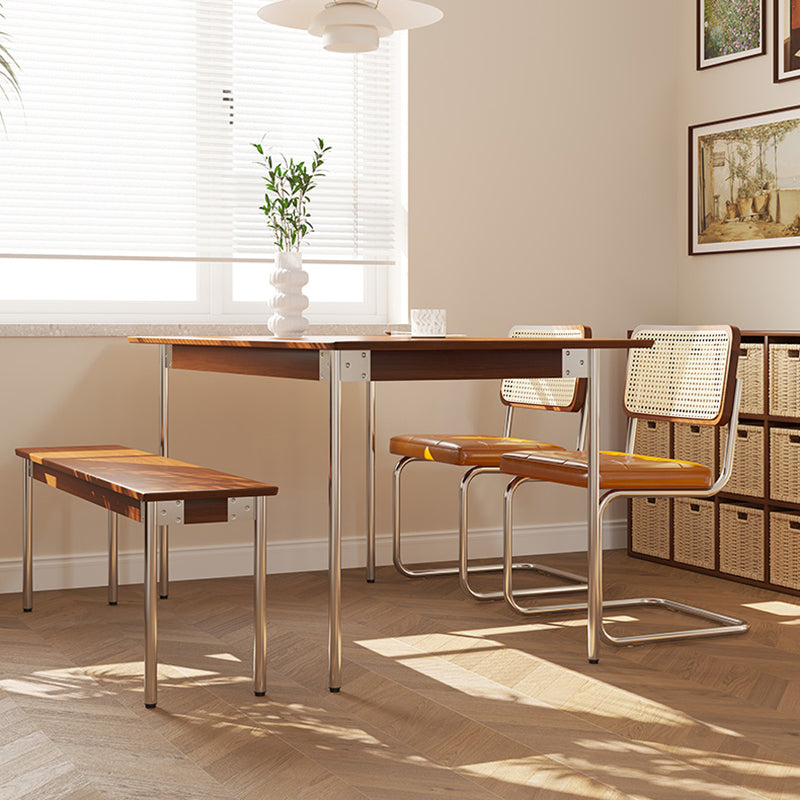 Simple Solid Wood Dining Table Brown Standard Dining Table for Kitchen
