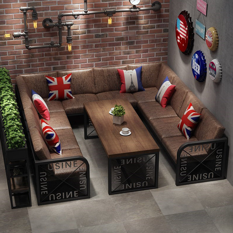 Mesa de comedor industrial mesa de madera maciza con base de caballete negro