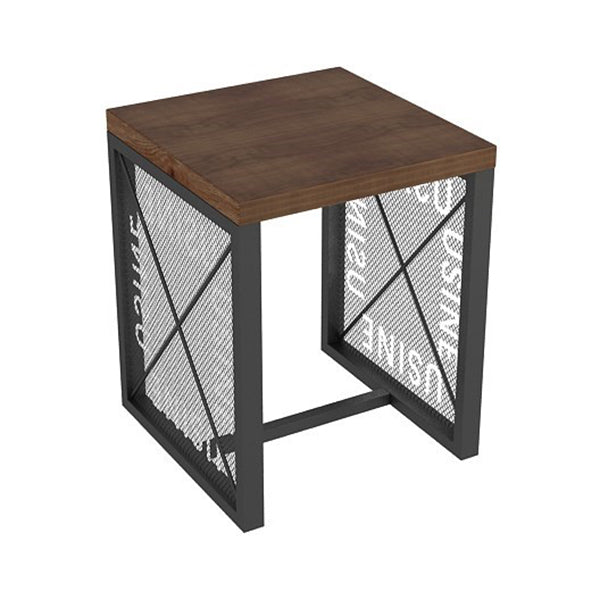 Mesa de comedor industrial mesa de madera maciza con base de caballete negro
