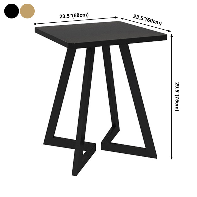 Industrial Dining Table Double Metal Pedestal Table with Black Tabletop for Dining Room