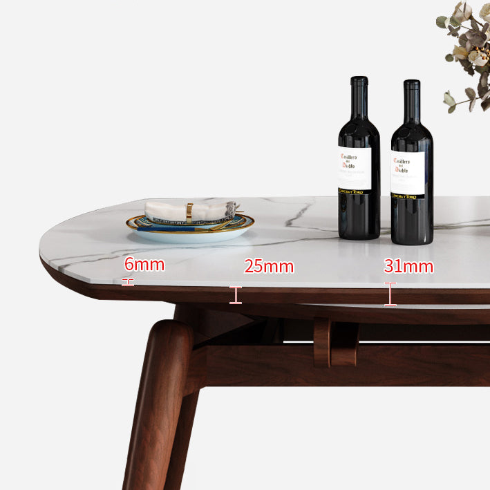 Table à manger ronde extensible table de pierre fritrée réglable moderne avec en bois 4 jambes