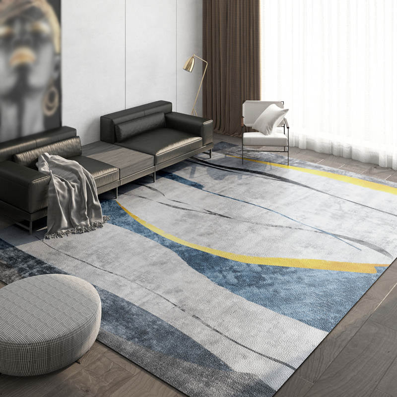 Grijs modern tapijt polyester grafisch binnen tapijt vlekbestendig tapijt voor woonkamer