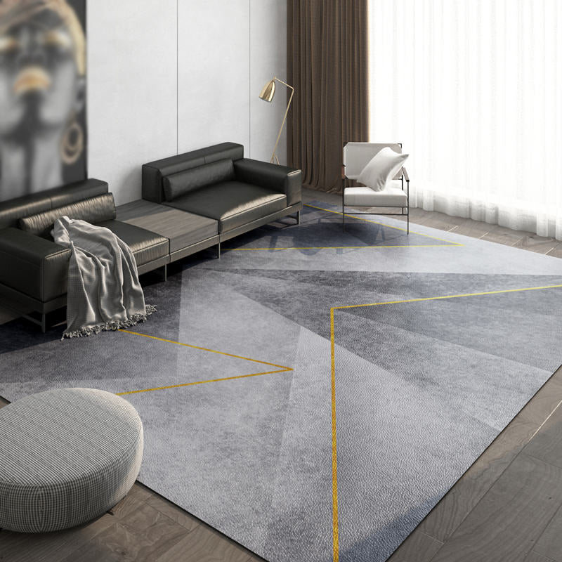 Grijs modern tapijt polyester grafisch binnen tapijt vlekbestendig tapijt voor woonkamer
