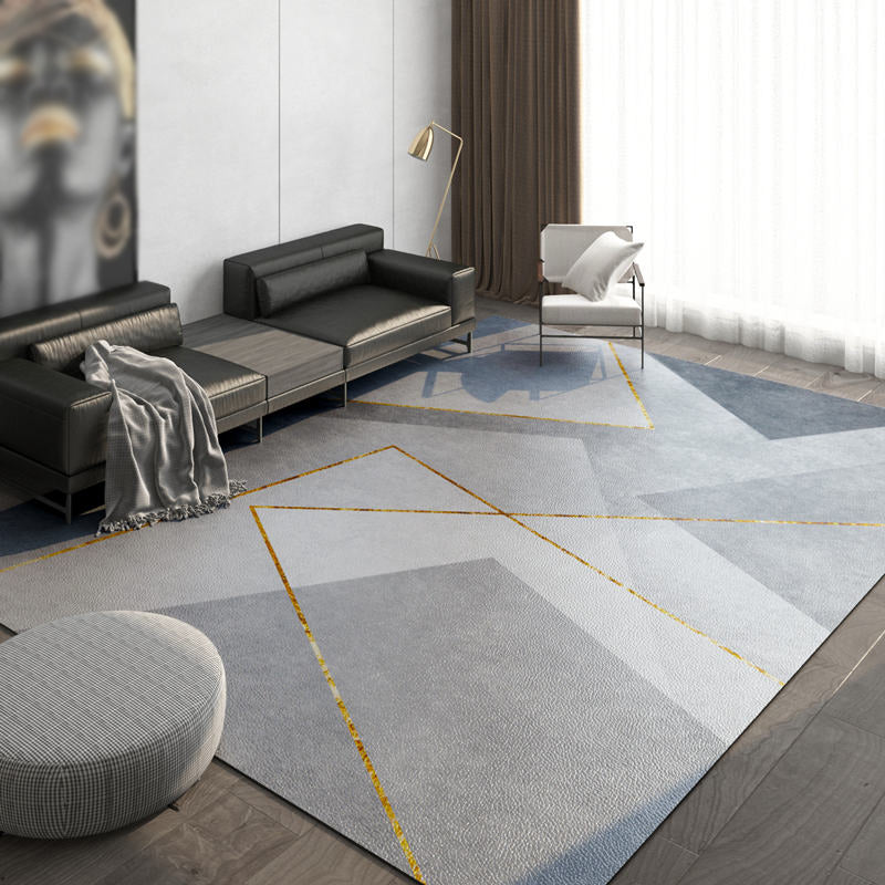 Grijs modern tapijt polyester grafisch binnen tapijt vlekbestendig tapijt voor woonkamer