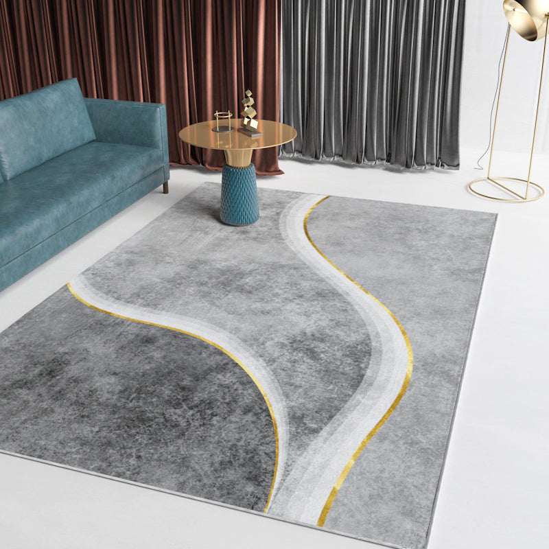 Lichtgrijs modern tapijt polyester grafisch binnen tapijt niet-slip achterste tapijt voor darwing kamer