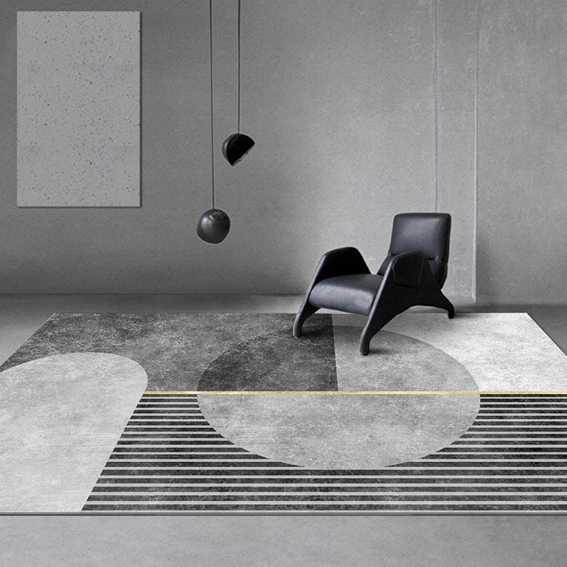 Lichtgrijs modern tapijt polyester grafisch binnen tapijt niet-slip achterste tapijt voor darwing kamer