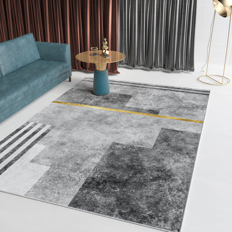 Lichtgrijs modern tapijt polyester grafisch binnen tapijt niet-slip achterste tapijt voor darwing kamer