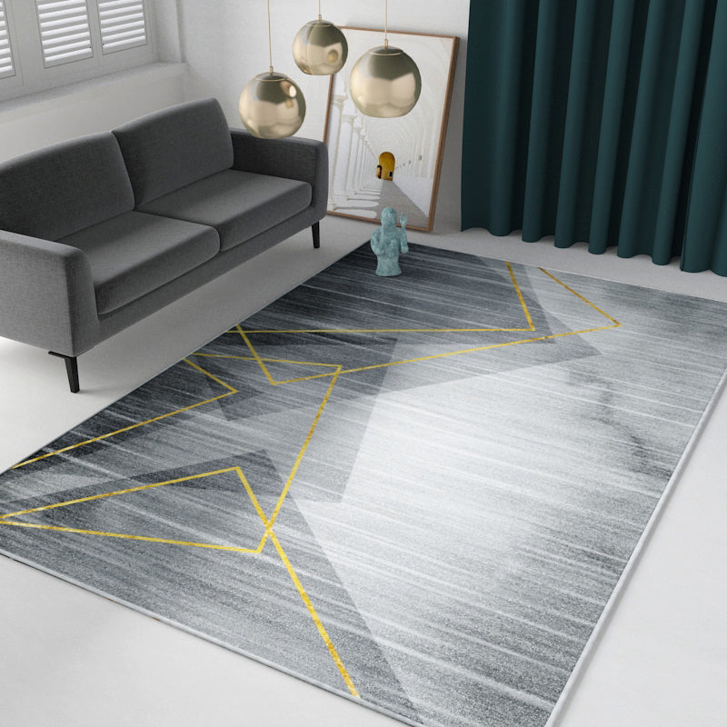 Lichtgrijs modern tapijt polyester grafisch binnen tapijt niet-slip achterste tapijt voor darwing kamer