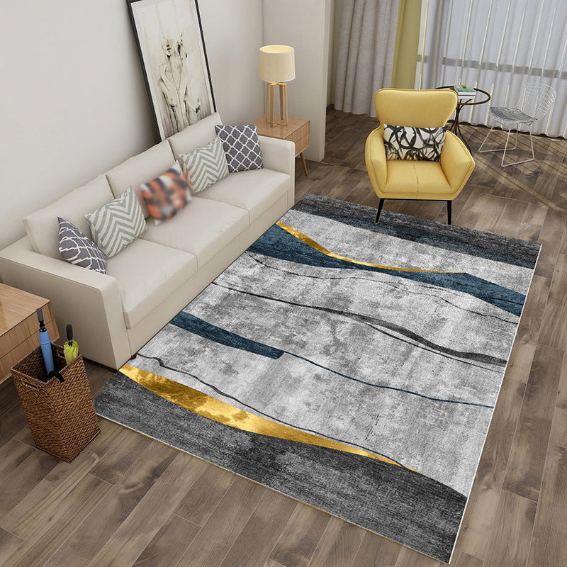 Tapis graphique en polyester gris Polyester Tapis résistant Tapis pour la décoration intérieure