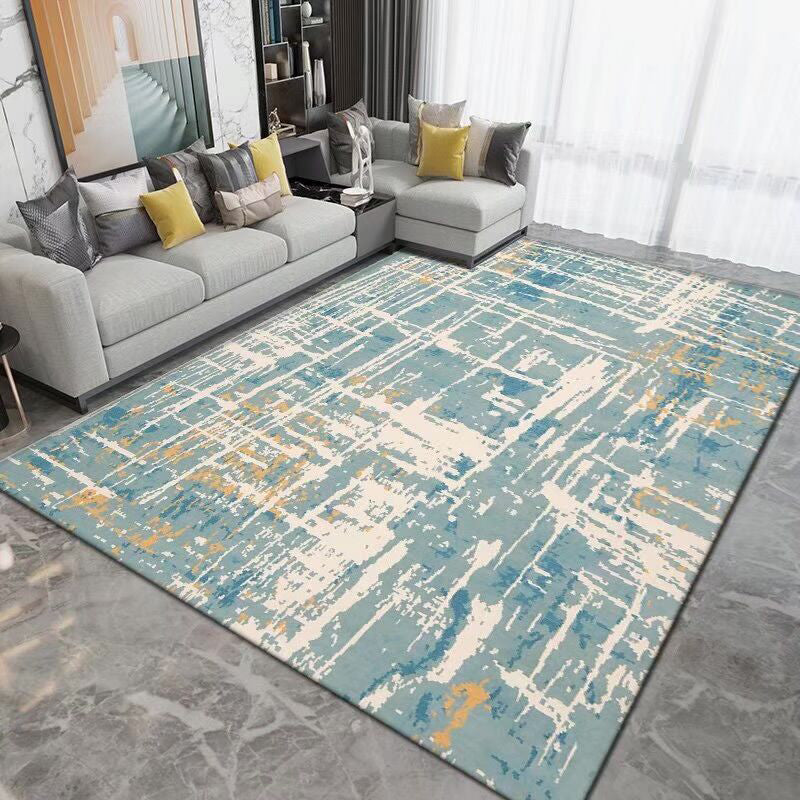 Tapis contemporain motif abstrait motif en polyester tapis salon