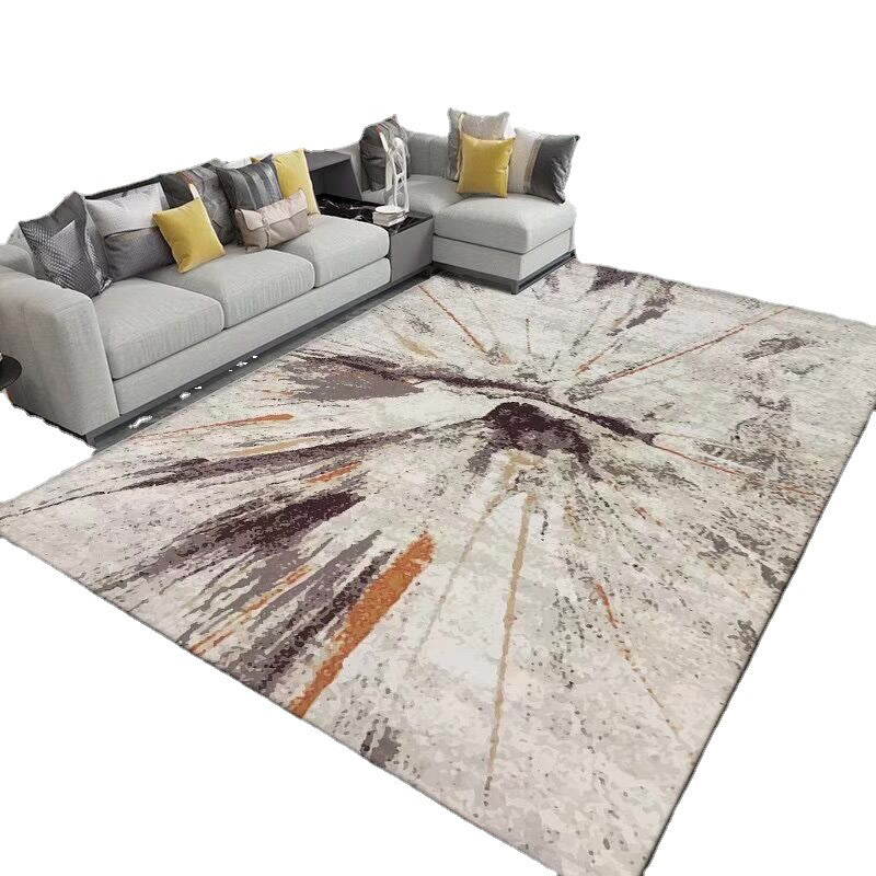 Tapis lavable contemporain tapis de motif abstrait tapis résistant des taches en polyester pour le salon