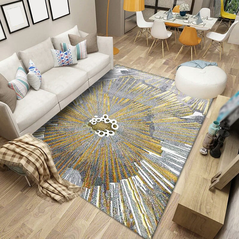 Tapis à imprimé à onde fluide éclectique tapis d'intérieur résistant à la tache résistante pour le salon