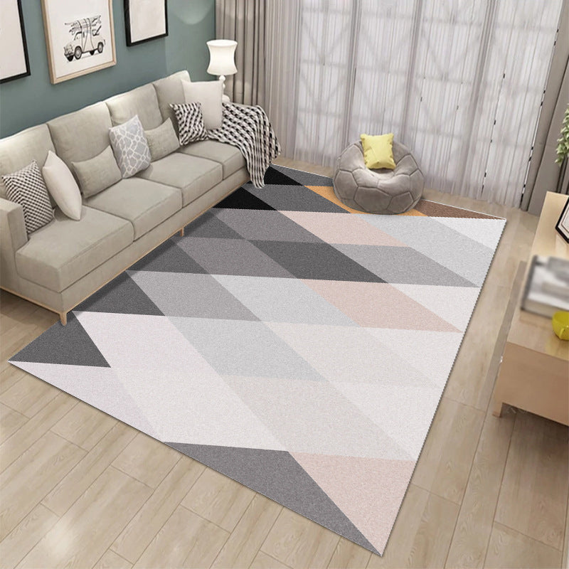 Modern polyester tapijt Leisure geometrisch vloerkleed wasbaar tapijt met niet-slipachter