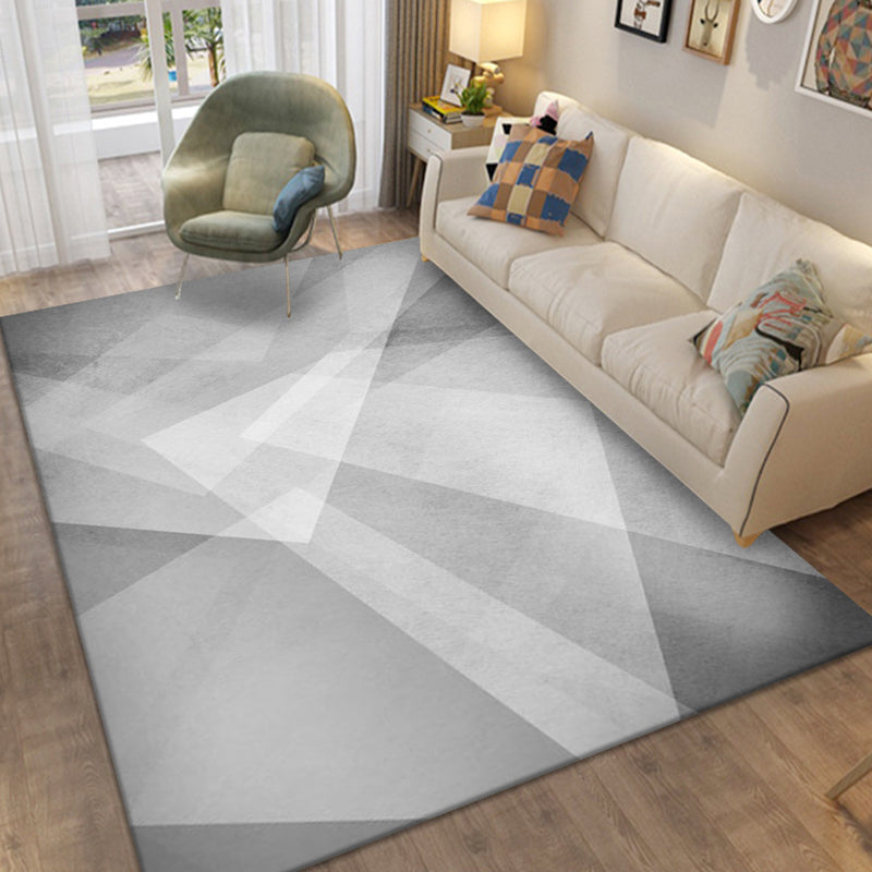 Brown Modern Indoor Rug Polyester Geometric Rug Non-Slip Backing Rug for Home Decoration