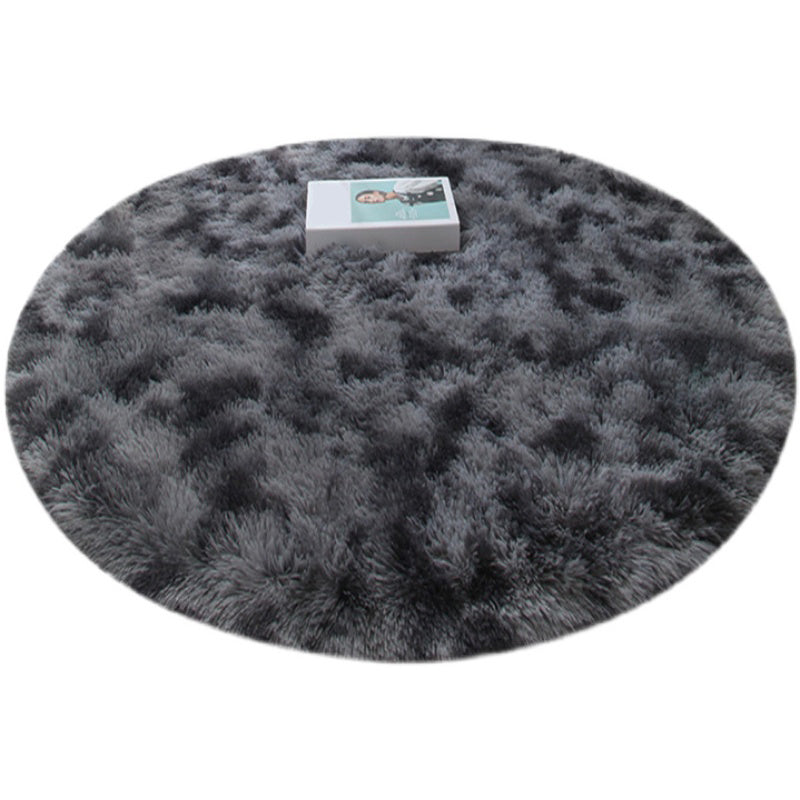 Round Solid Carpet Polyester Modern Indoor Rug Non-Slip Backing Shag Area Carpet for Living Room