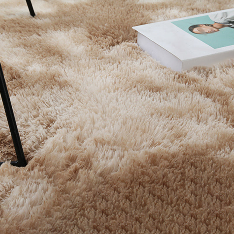 Round Solid Carpet Polyester Modern Indoor Rug Non-Slip Backing Shag Area Carpet for Living Room
